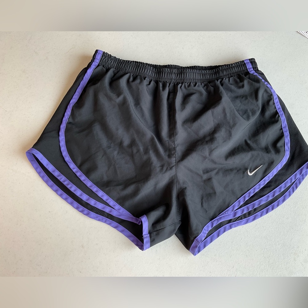 Nike Women's Black and Purple Shorts size small running shorts
